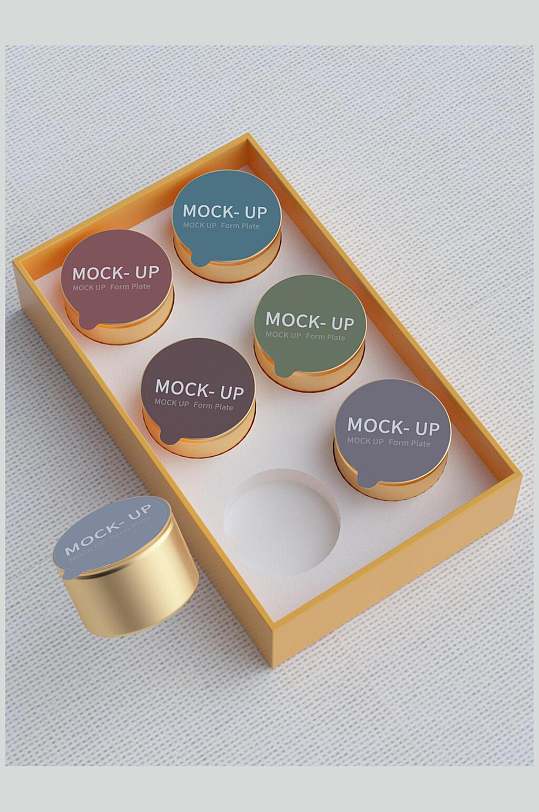 圆形英文彩色盒子茶叶品牌包装样机