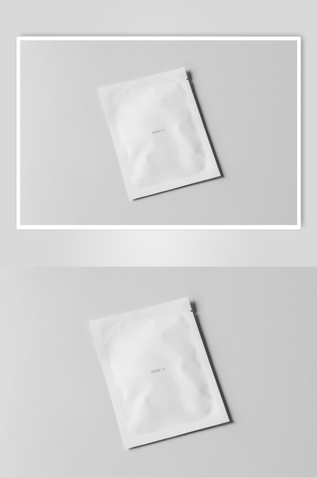 灰色袋子简约铝箔袋调味品包装样机素材