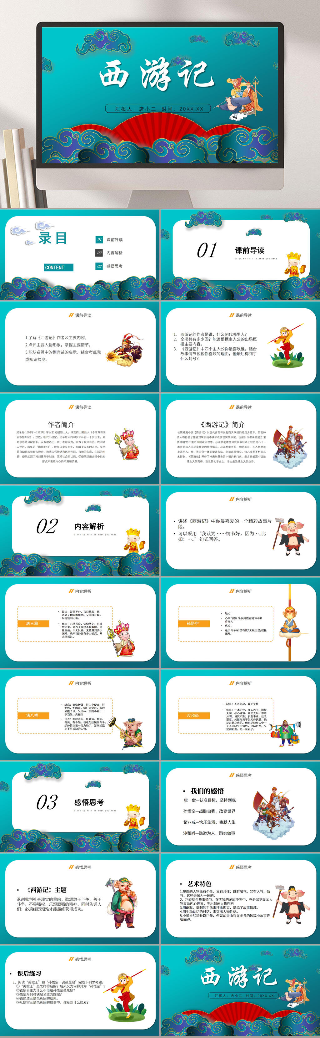西游记名著导读PPT素材