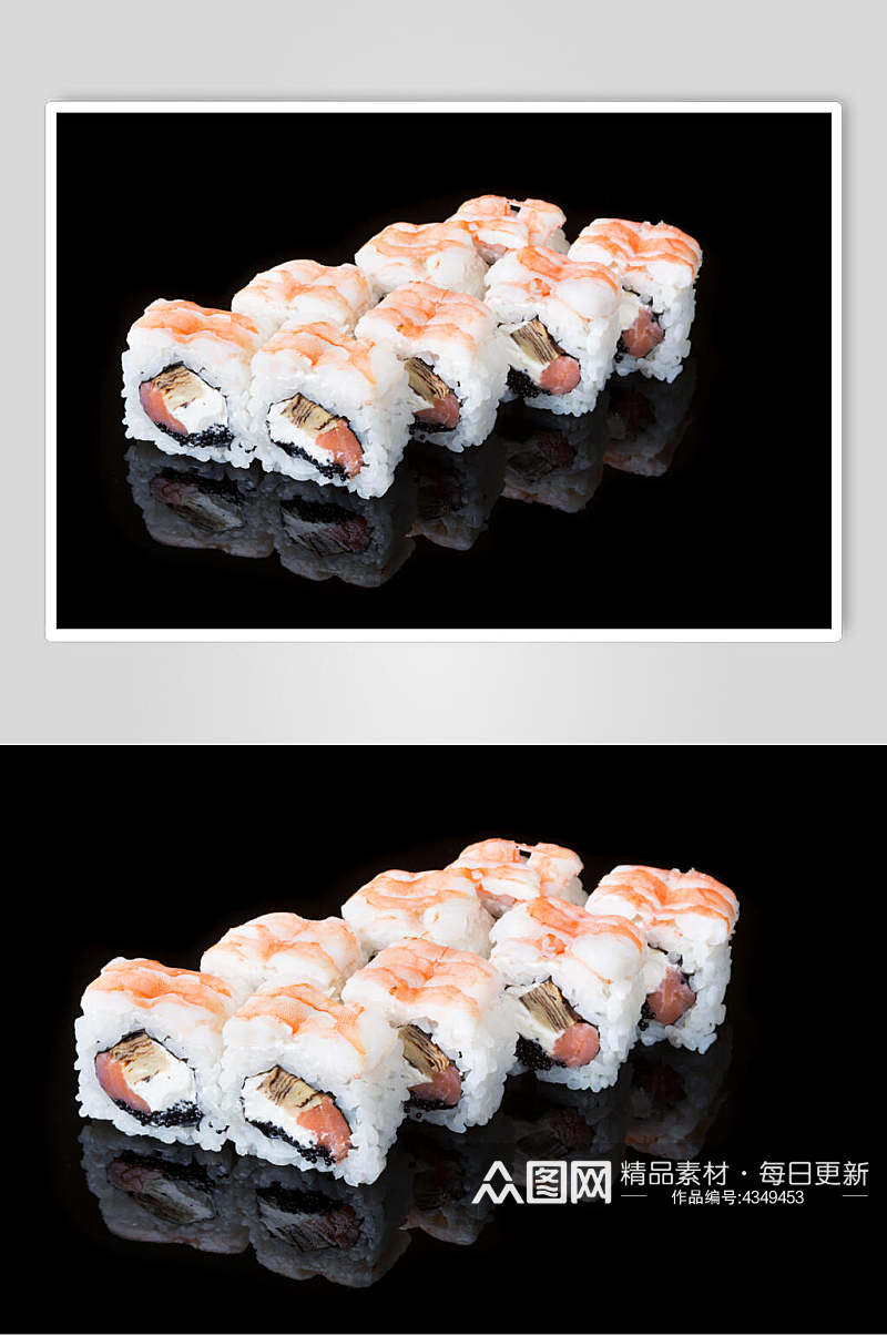 白色美味寿司实拍图片素材