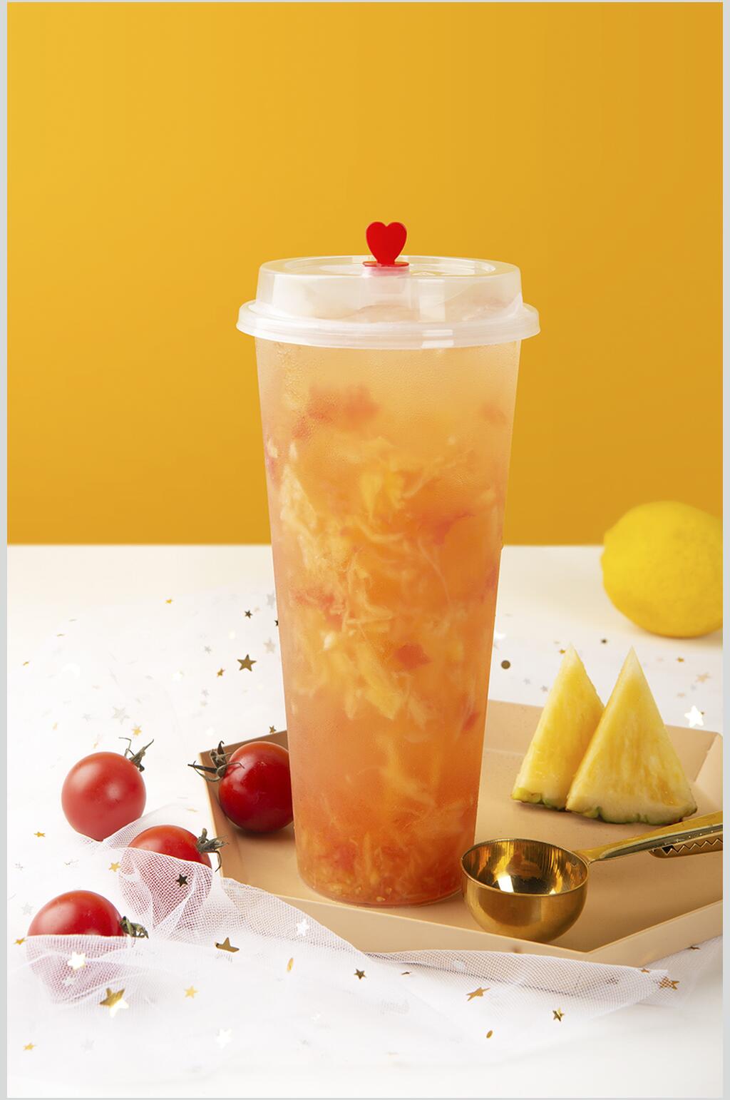 菠萝奶茶图片素材