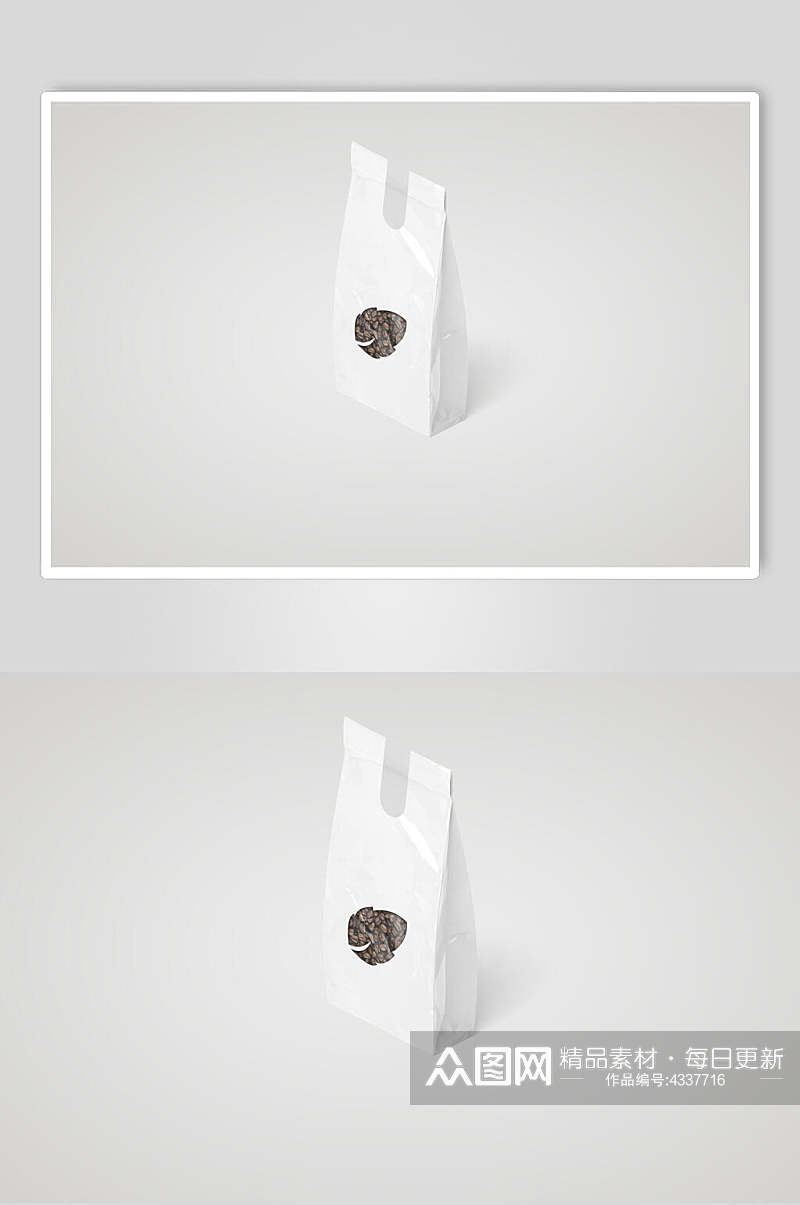 简约米黄创意高端纸袋外卖包装样机素材