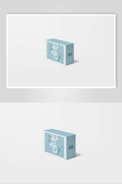 盒子蓝色简约清新简洁文创品牌样机