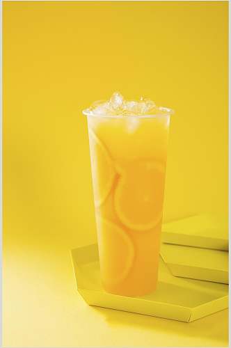 柠檬黄奶茶图片