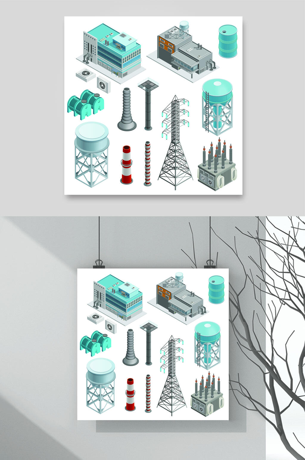 工厂建筑矢量设计素材素材
