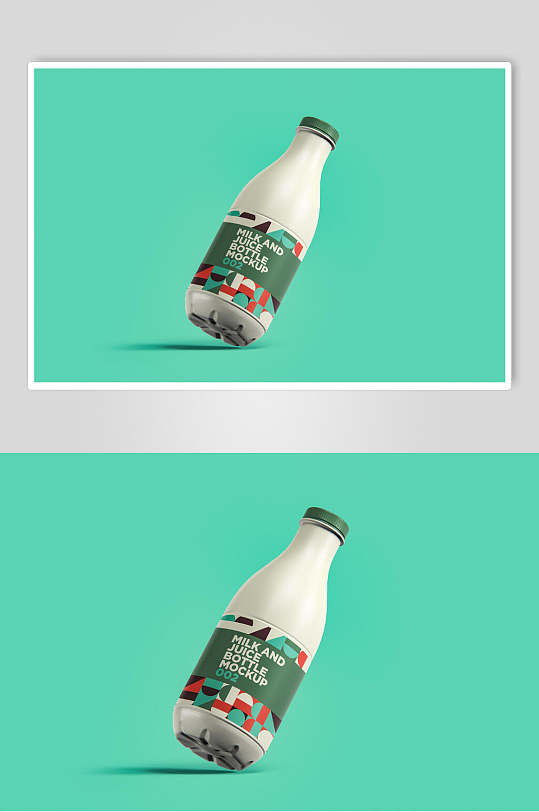 悬空绿色腰封创意高端饮料瓶样机