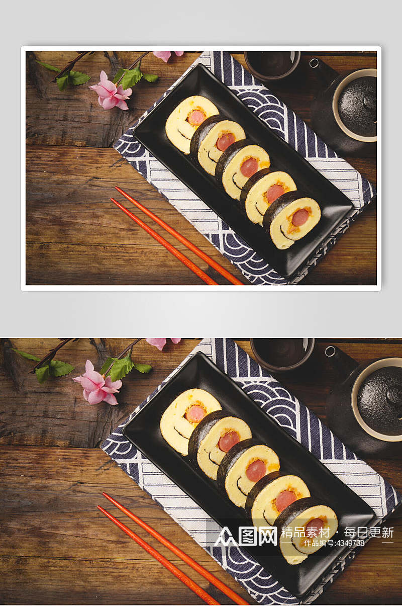 简约美味寿司实拍图片素材