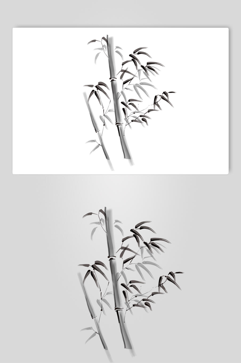 高端水墨竹子风山水矢量素材素材