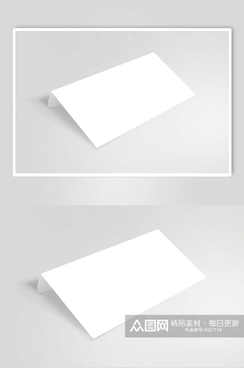 简约立体纸张创意高端灰白名片样机素材