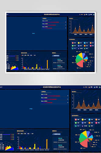 蓝色背景数据分析UI素材