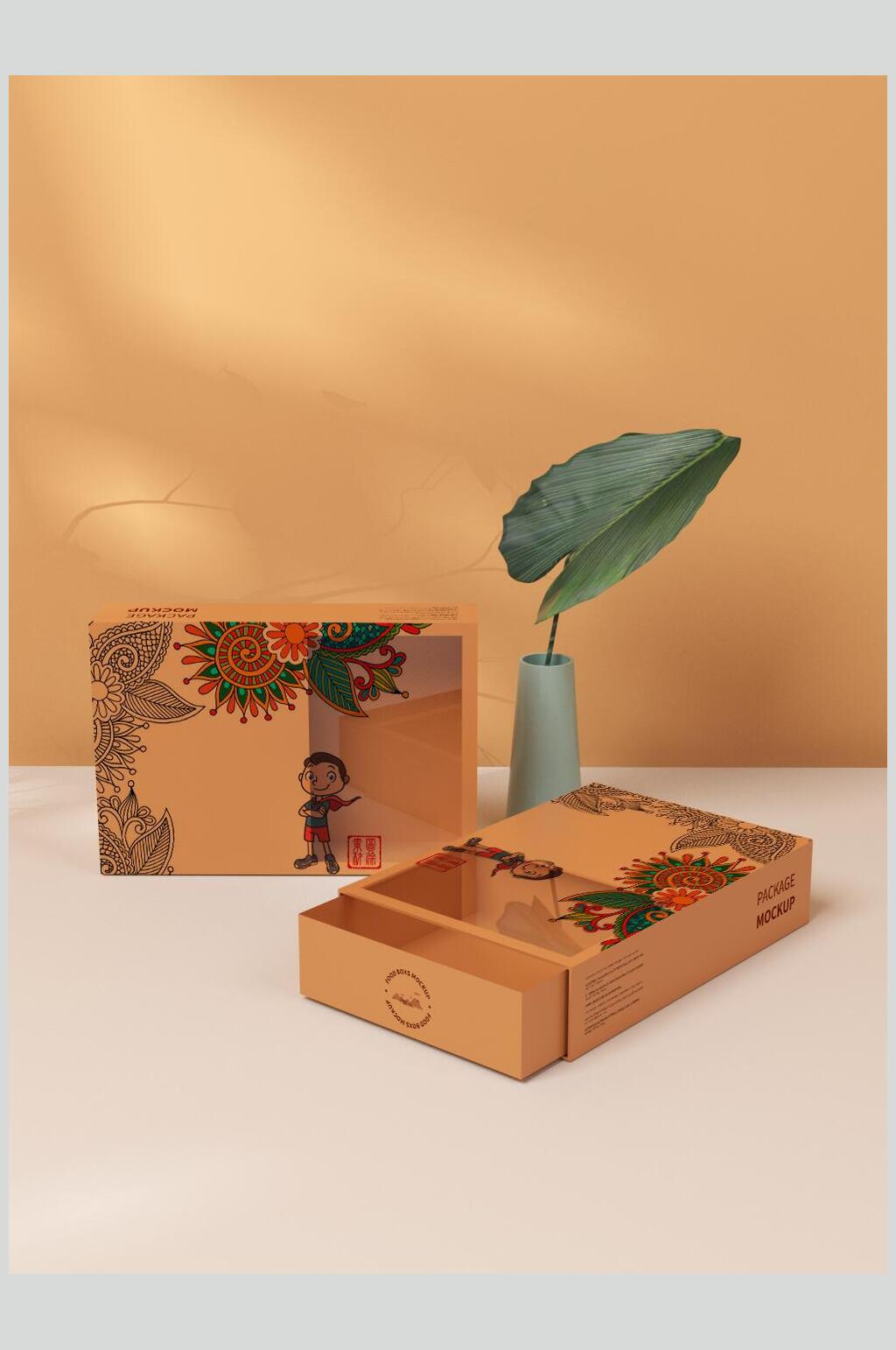 创意品牌包装盒样机素材