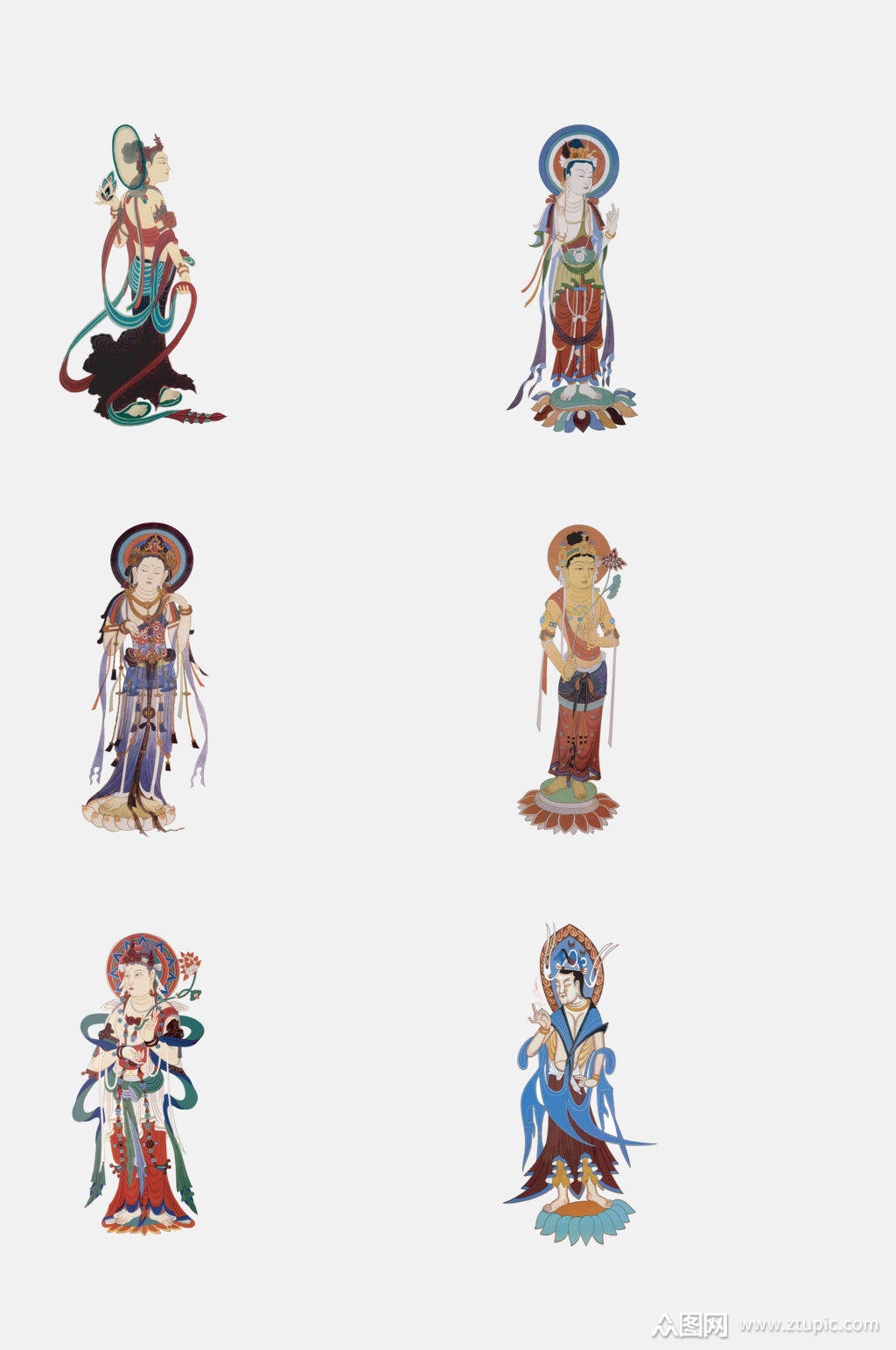 精美敦煌壁画免抠元素