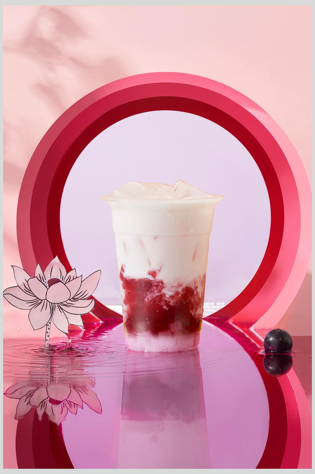 莲花奶茶图片素材