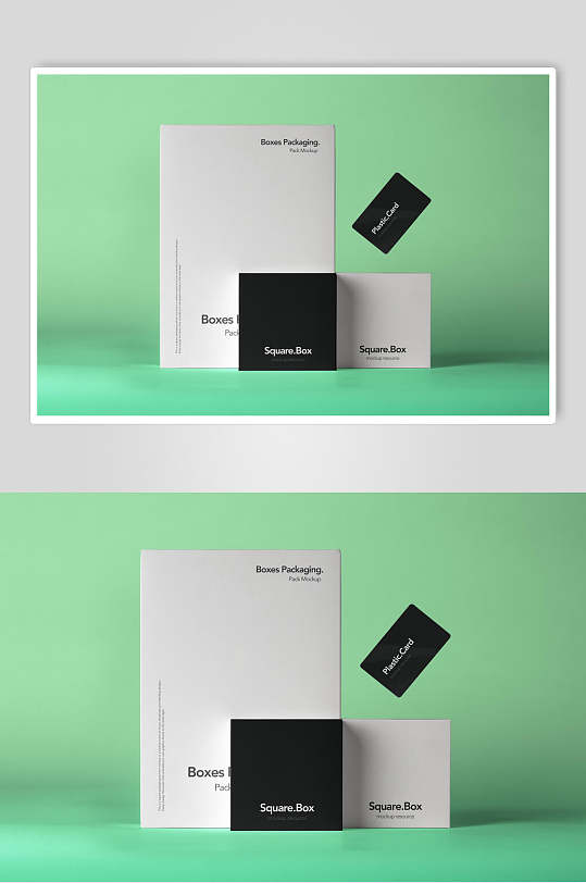 简约软件盒子包装盒样机-众图网