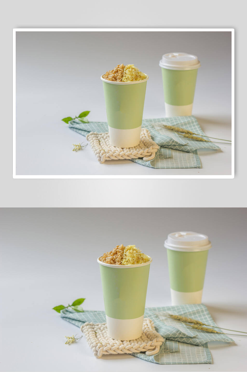 简约双拼奶茶素材