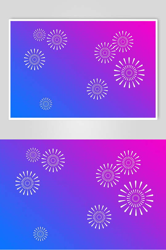 蓝紫色渐变烟花中式设计图案素材