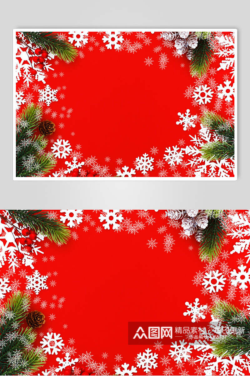 红色雪花圣诞节图片素材