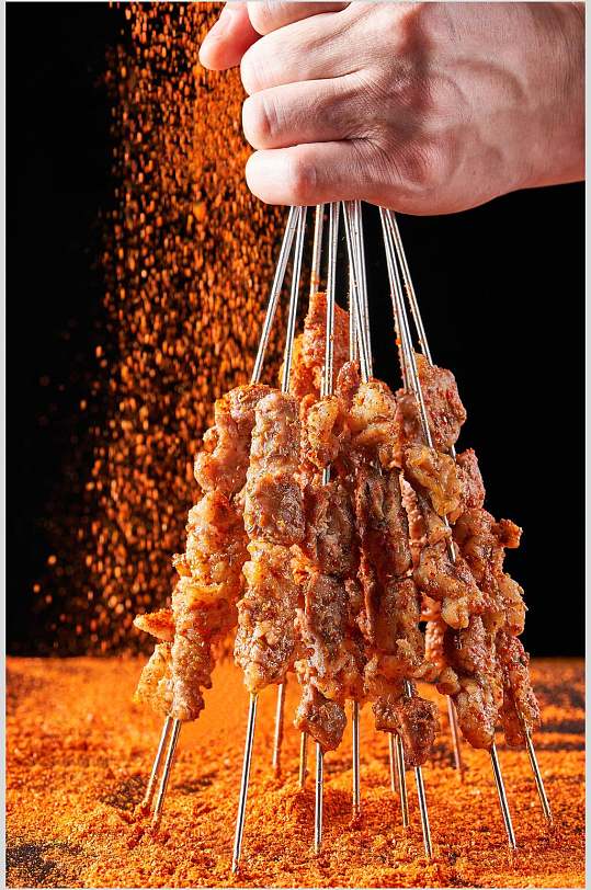 经典铁签烤串羊肉串图片