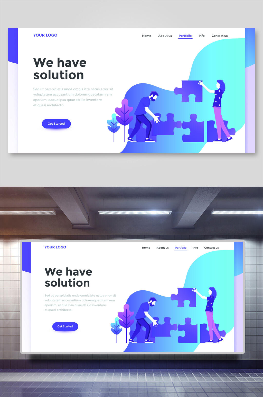 创意拼图商务办公矢量插画素材