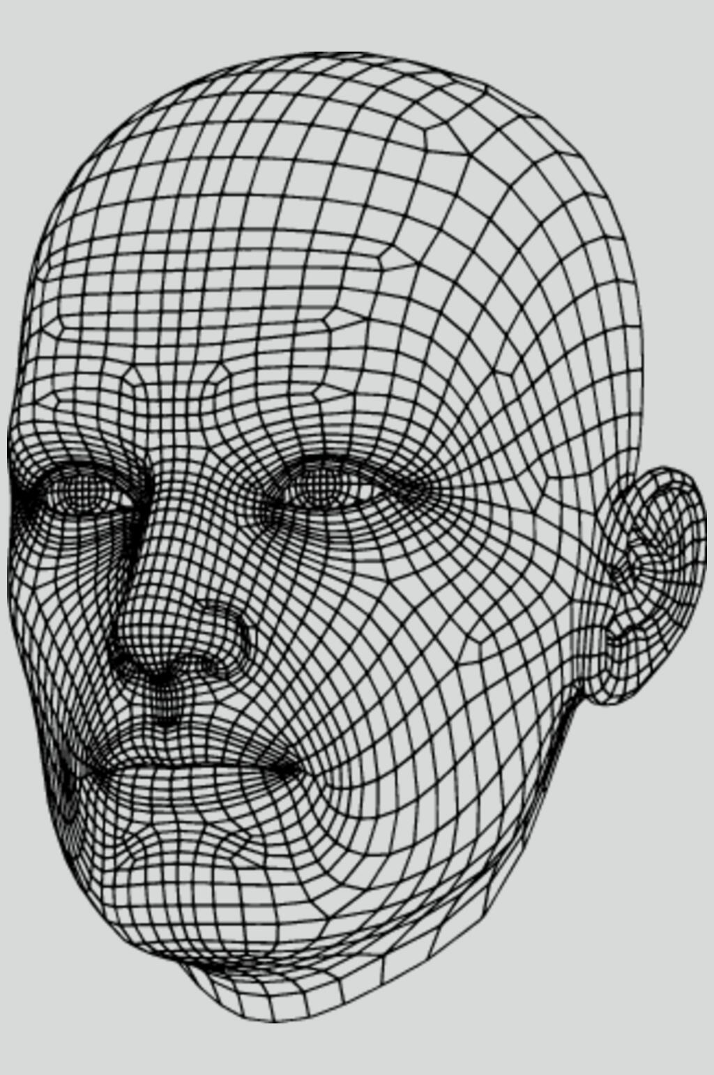 人脸帅线描立体素材素材