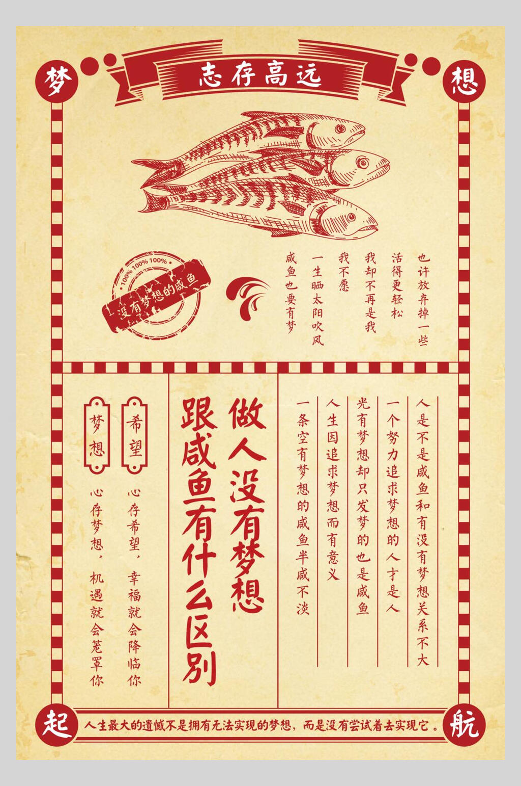 志存高远复古创意海报素材