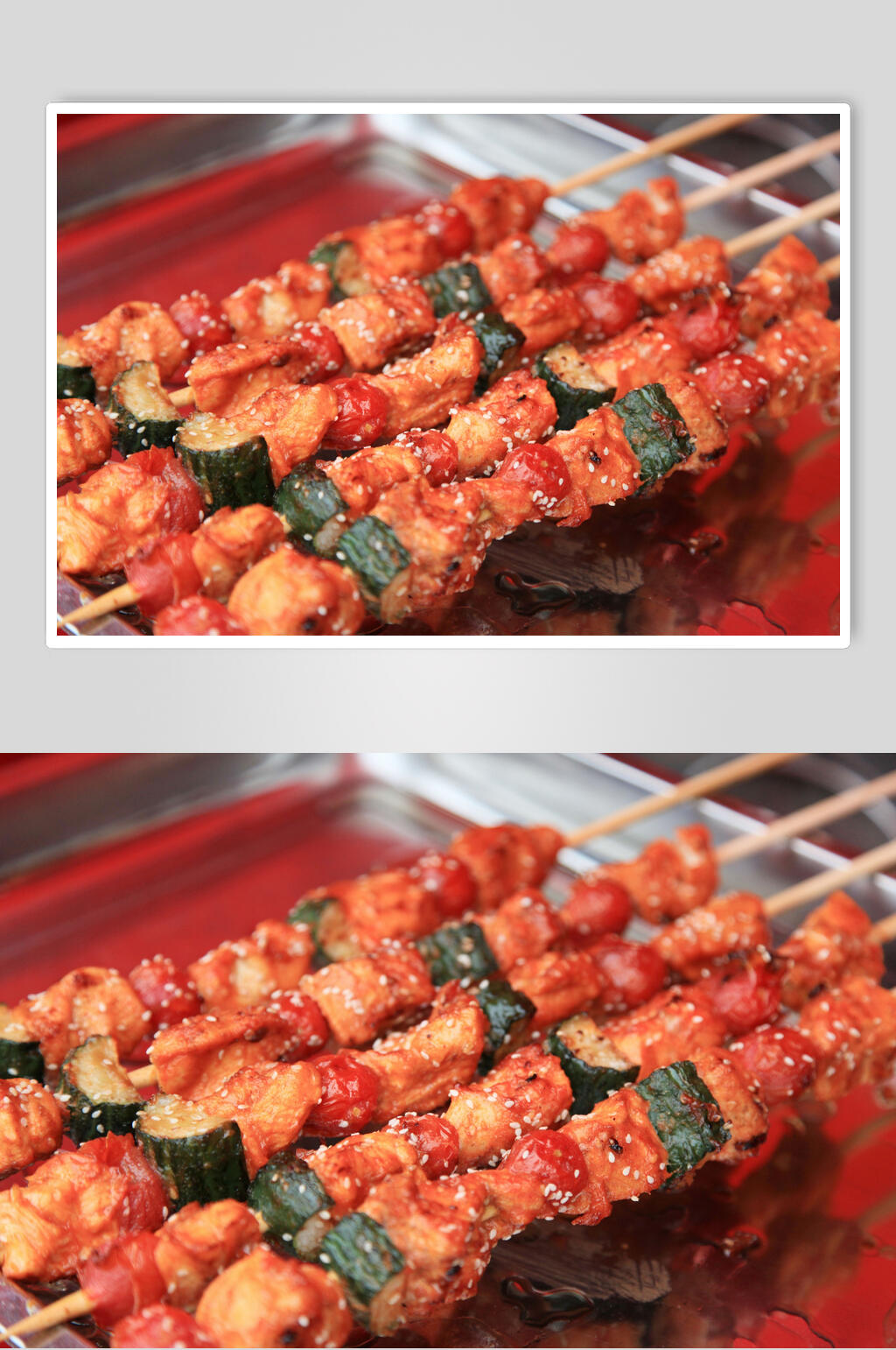 牛肉黄瓜烧烤串串图片素材