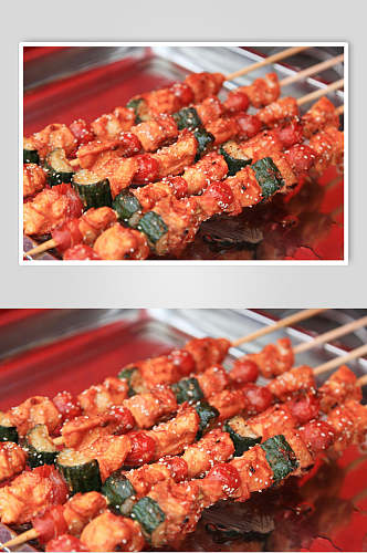 牛肉黄瓜烧烤串串图片