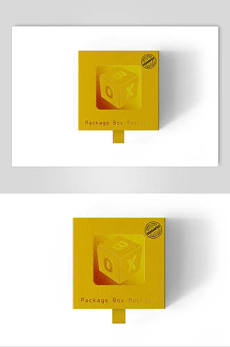黄色抽屉式盒子纸盒包装样机