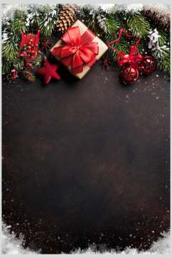 圣诞节红色丝带礼盒图片