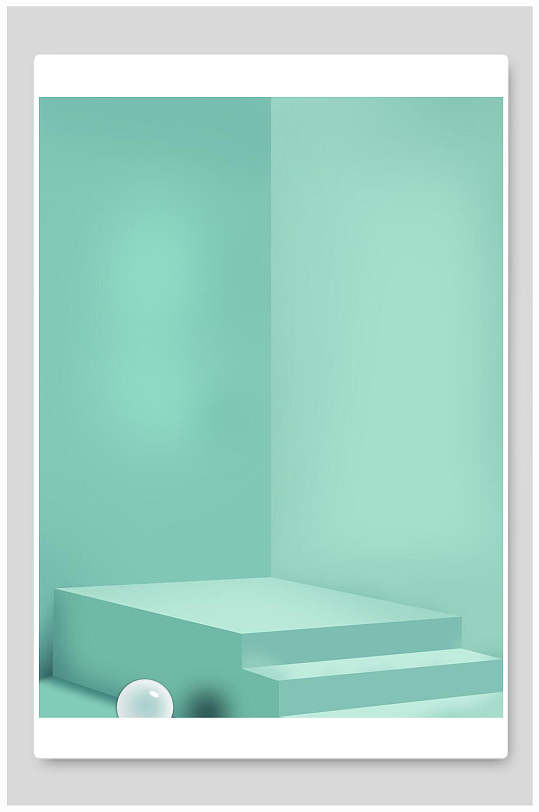 立体空间产品展示绿色背景