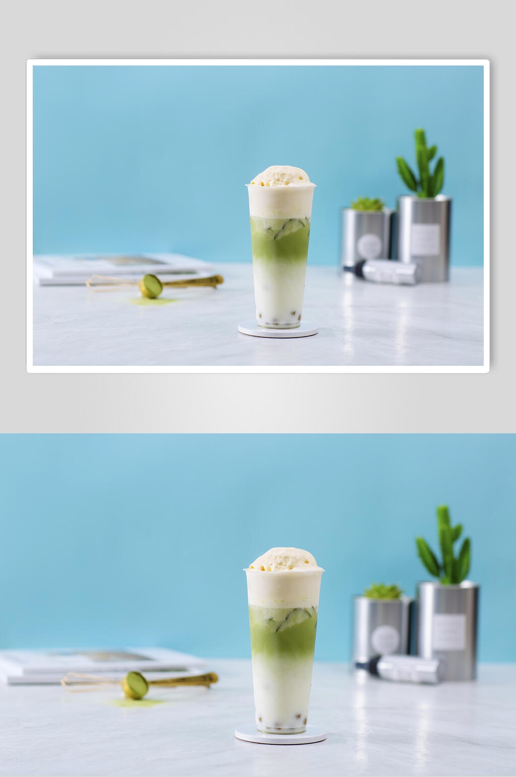 淡蓝色奶茶图片素材