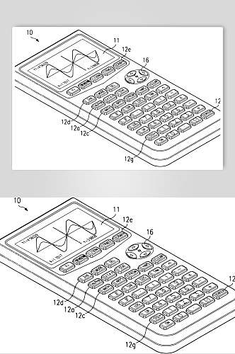 计算器线条机器矢量素材