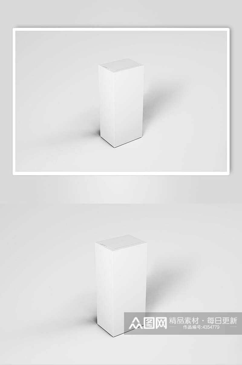 立体纯白色包装盒设计样机素材