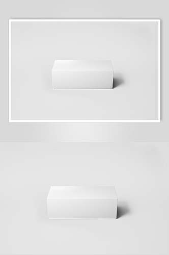 纯白色立体包装盒设计样机