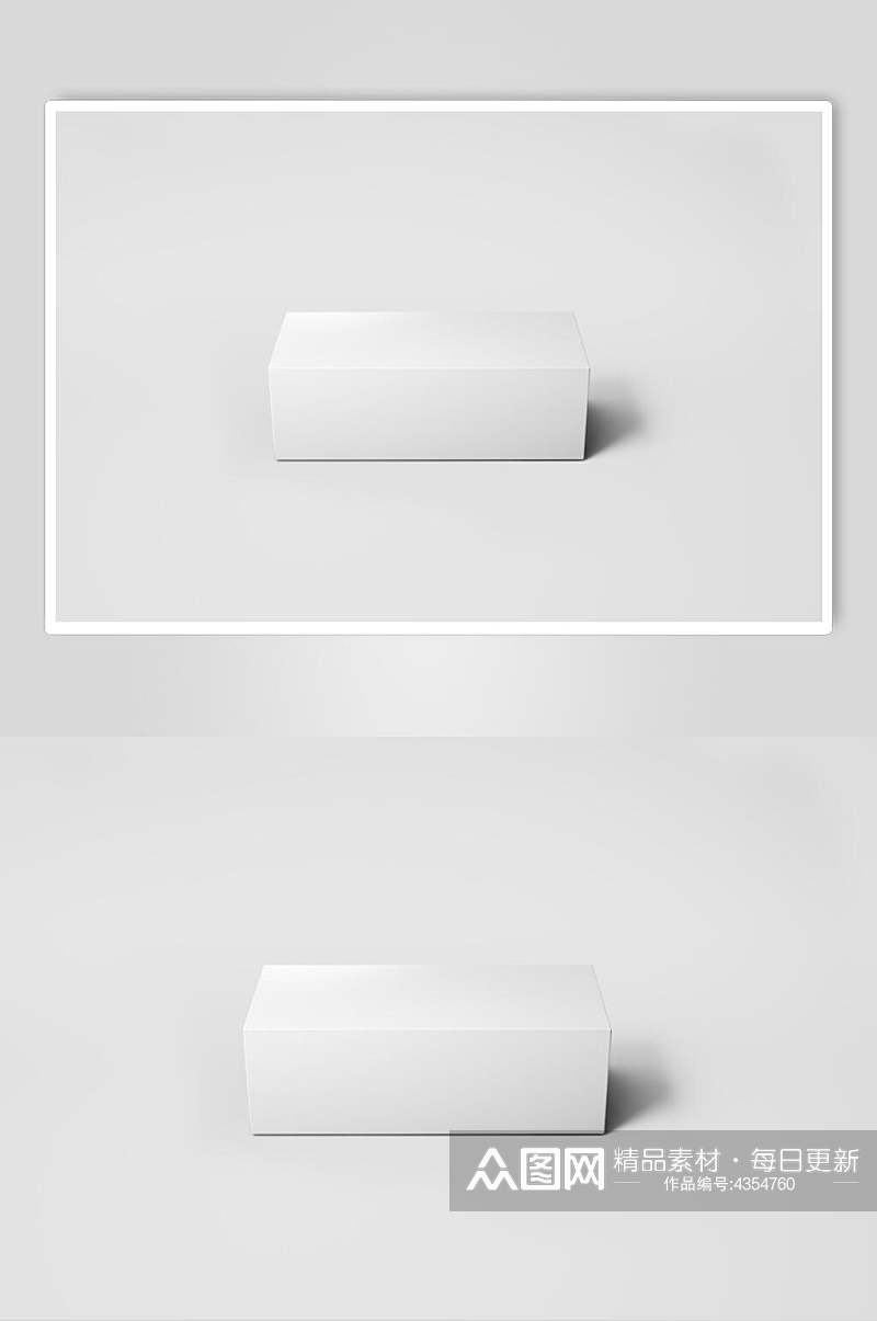 纯白色立体包装盒设计样机素材