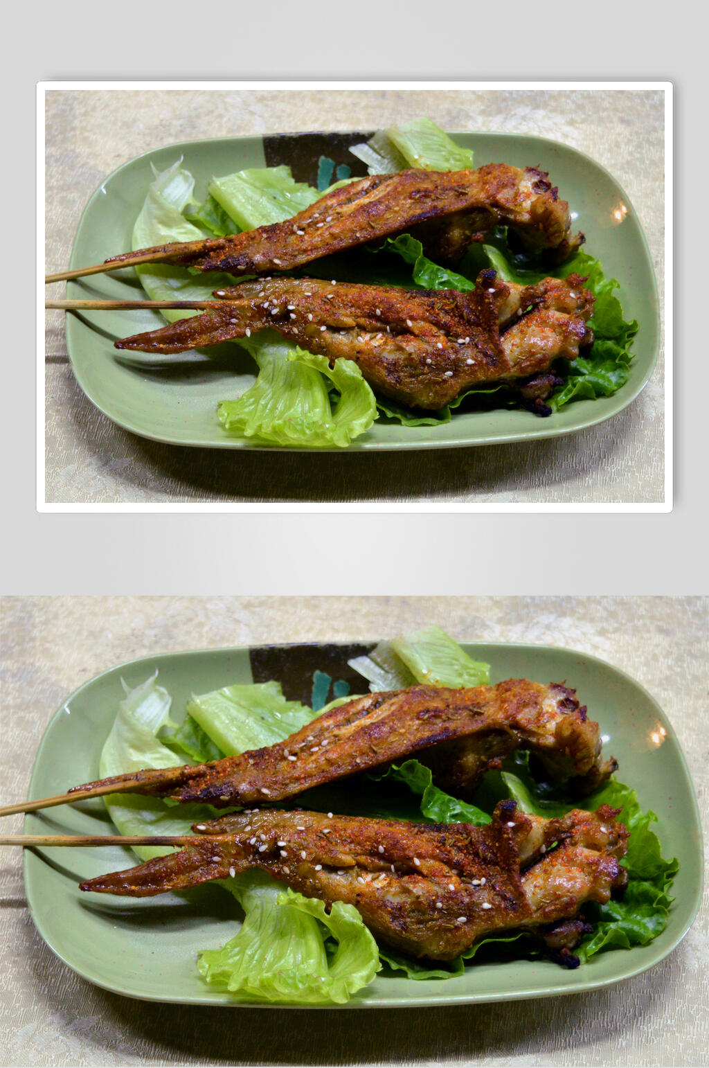 孜然大鸡翅烧烤串串图片素材