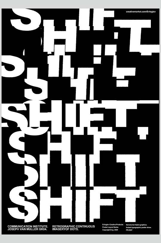 英文故障风字体样机