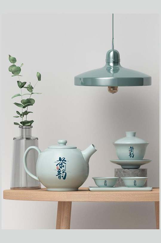 中国风系列精致茶具贴图样机