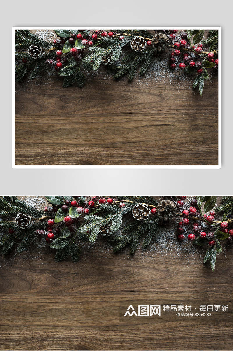 木桌圣诞节图片素材