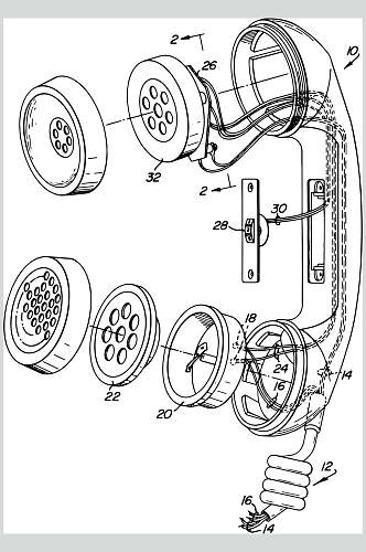 电话通线条机器矢量素材