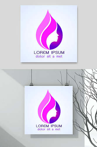 紫色英文妇女英文标志设计矢量素材