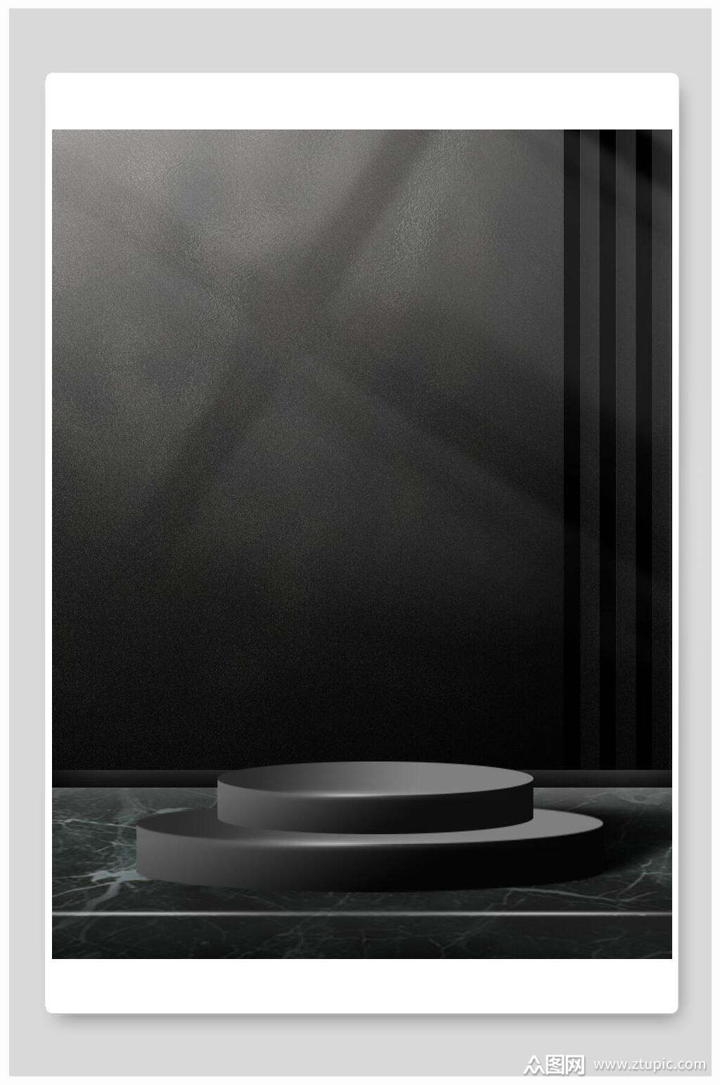黑色高端立体空间产品展示背景素材