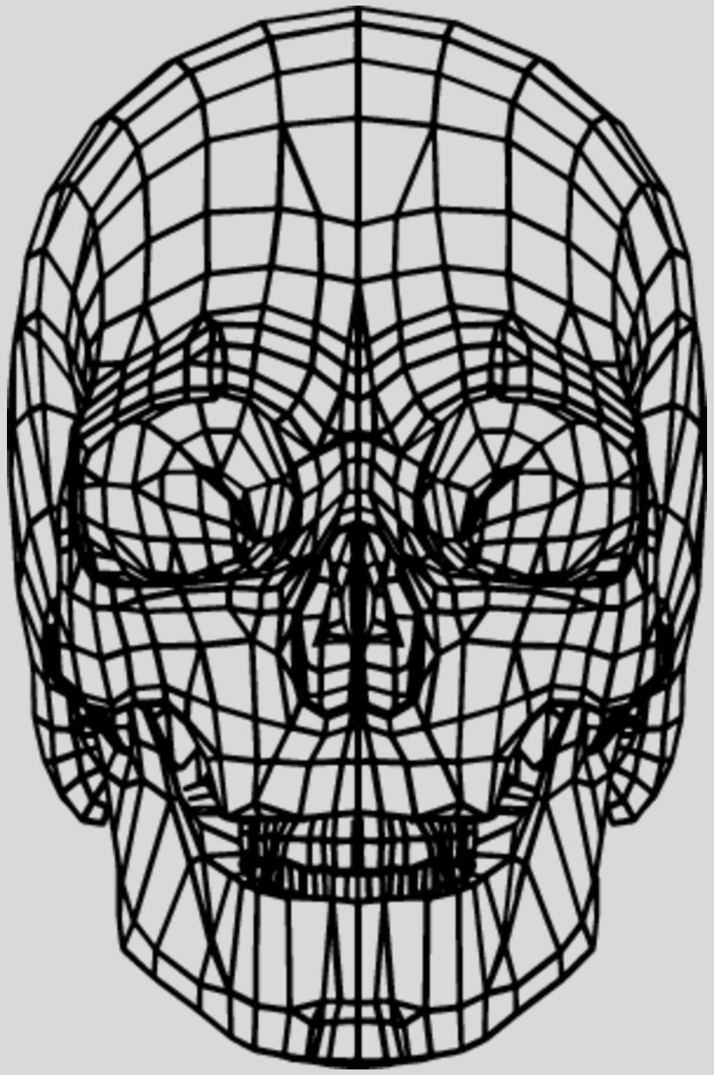 人头人脸线描立体素材素材