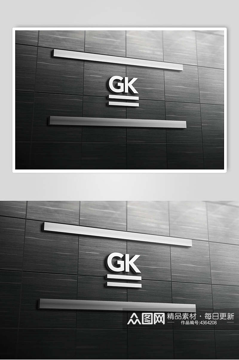 GK建筑大厦墙面标志样机素材