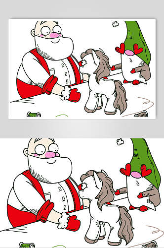 卡通创意圣诞节圣诞老人素材