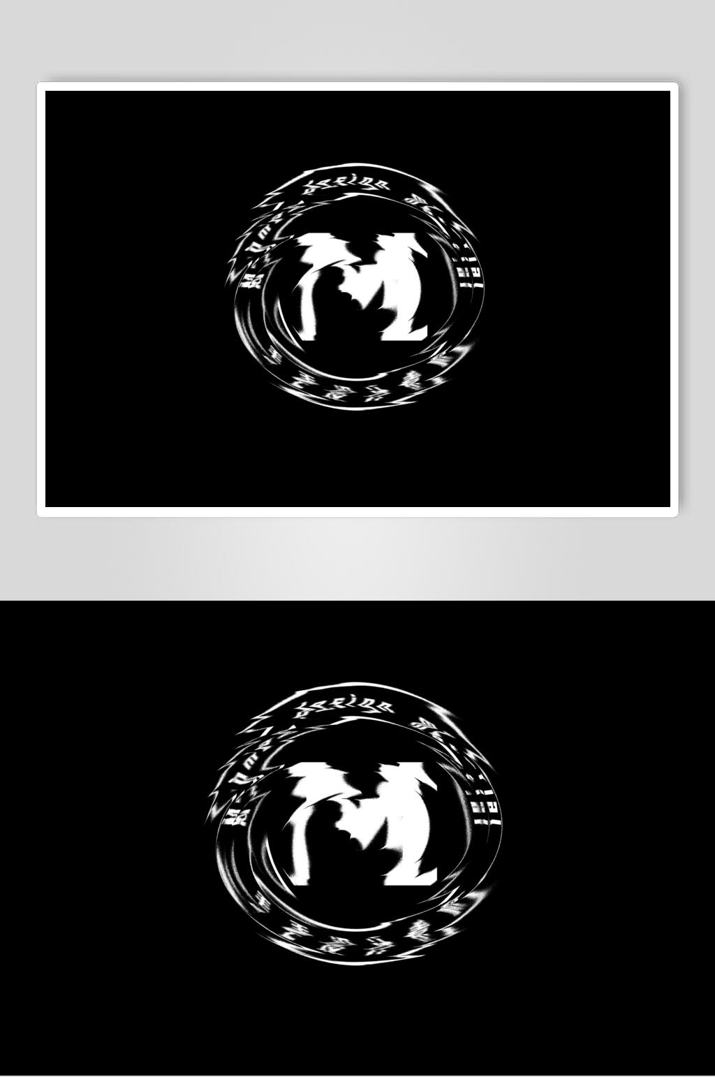 时尚故障扭曲噪点LOGO字体样机素材