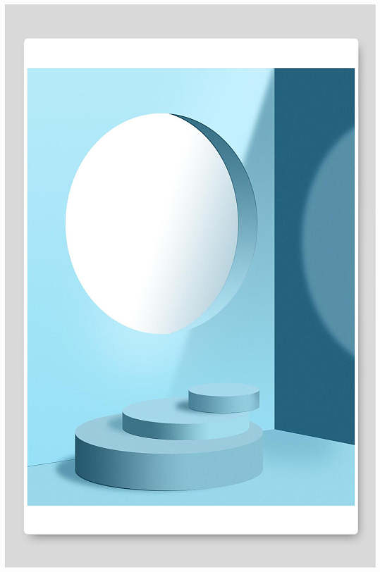 小清新大气立体空间产品展示背景