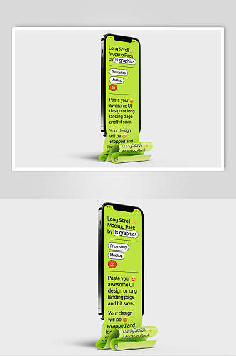 手机绿色创意信息展示样机