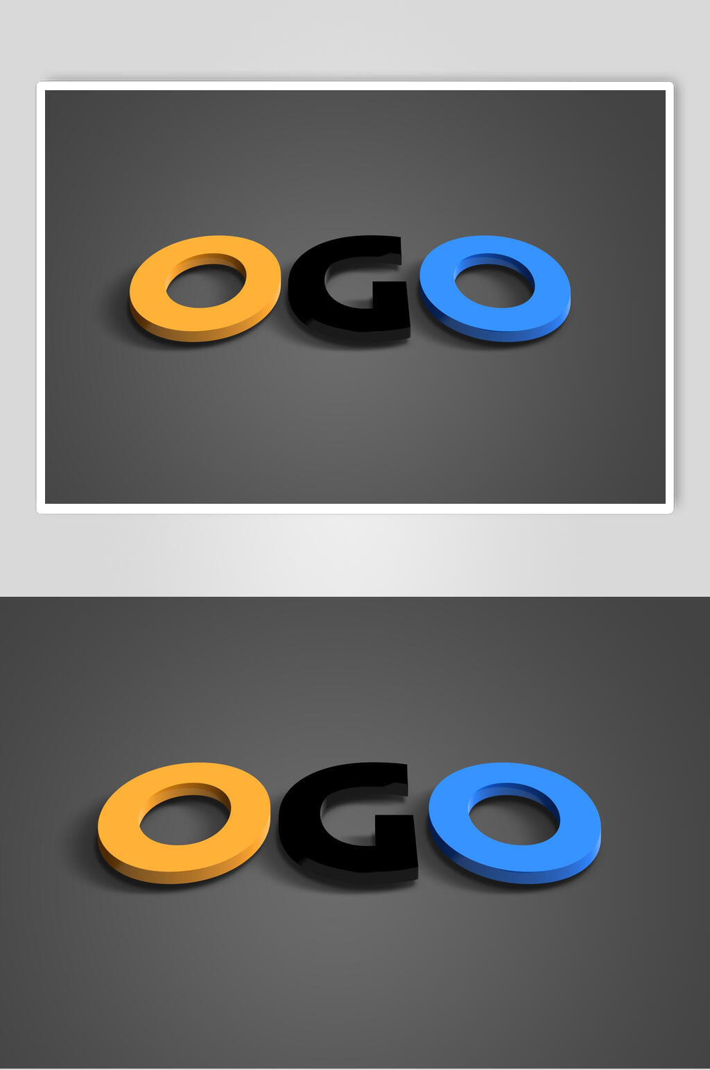 英文立体商务品牌LOGO标志样机素材
