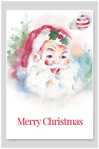 手绘英文圣诞老人圣诞节海报